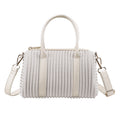 ONIMALS Fashion Women's Boston Bag Vertical Pleated Texture with Detachable Shoulder Strap Multi-Color