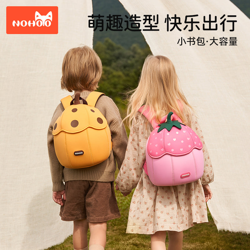 NOHOO High Quality Kids Backpack Cartoon Halloween Pink Strawberry Magic for Toddler Kids School Bags Kids Backpack Bag
