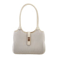 ONIMALS Minimalist Pleated Shoulder Bag Solid Light Blue Hobo Handbag with Lock Closure Quality Craftsmanship Bag