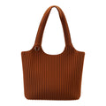 ONIMALS Fashion Women's Tote Bag Vertical Pleated Texture with U-Shaped Handle Large Capacity Shoulder Bag