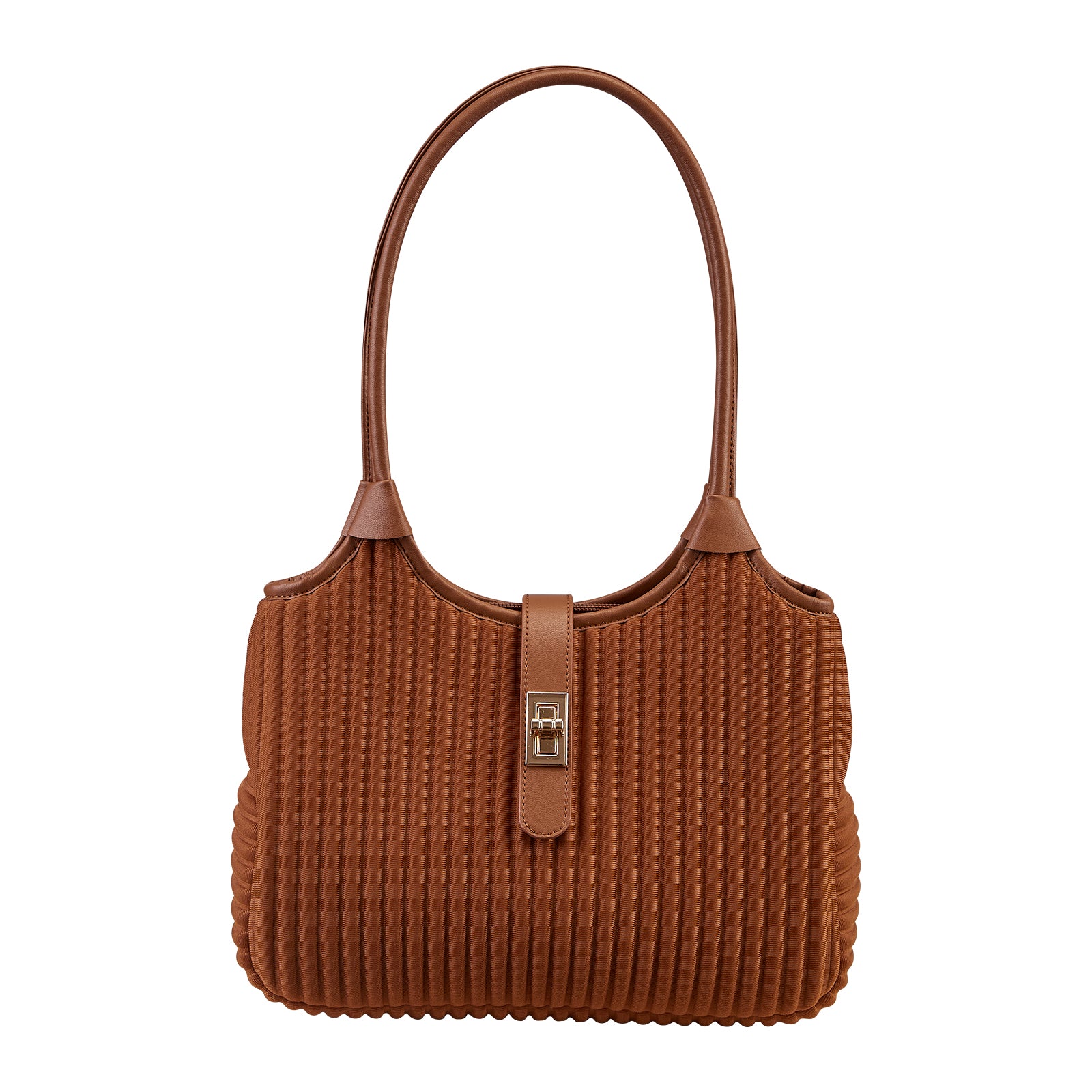 ONIMALS Minimalist Pleated Shoulder Bag Solid Light Blue Hobo Handbag with Lock Closure Quality Craftsmanship Bag