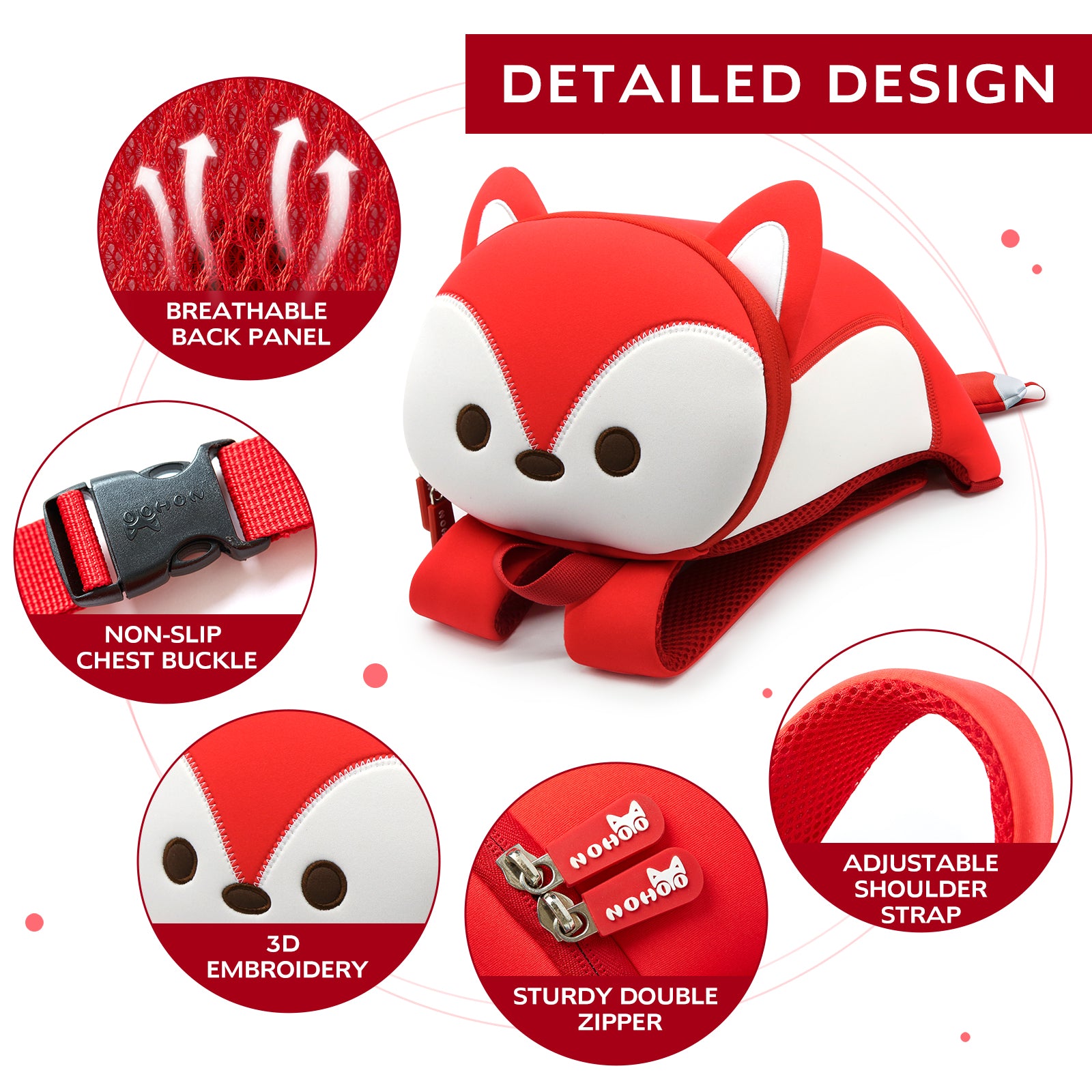 Top Quality Fox Backpack School Bag for Girls Fox Style for Toddler Kids Ages 2 Years Old Above School Bag Cartoon Design