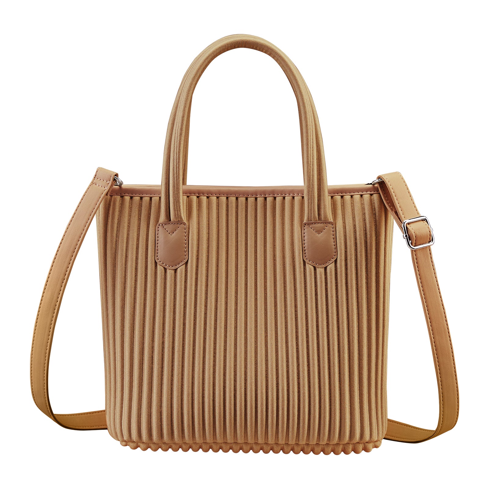 ONIMALS Fashion Women's Mini Tote Bag Vertical Pleated Texture with Detachable Shoulder Strap Multi-Color Available