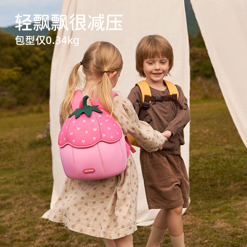 NOHOO High Quality Kids Backpack Cartoon Halloween Pink Strawberry Magic for Toddler Kids School Bags Kids Backpack Bag