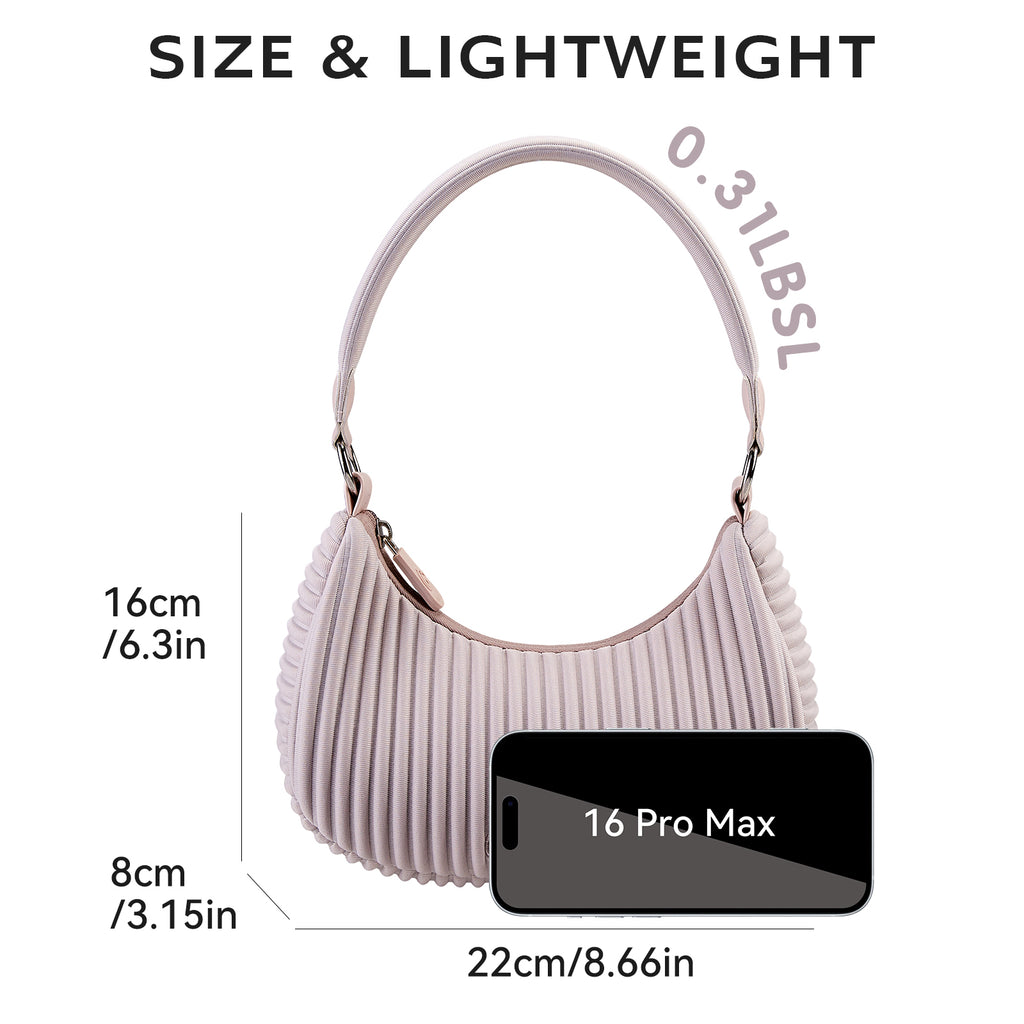 Onimals Fashion Women's Crescent Bag Vertical Pleated Texture Padded Handle Shoulder Bag Custom Logo Accepted