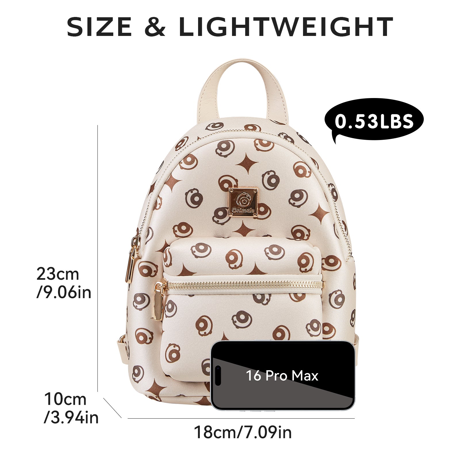 ONIMALS Low Moq Hot Selling Women Backpack Covered in Prints for Daily Use