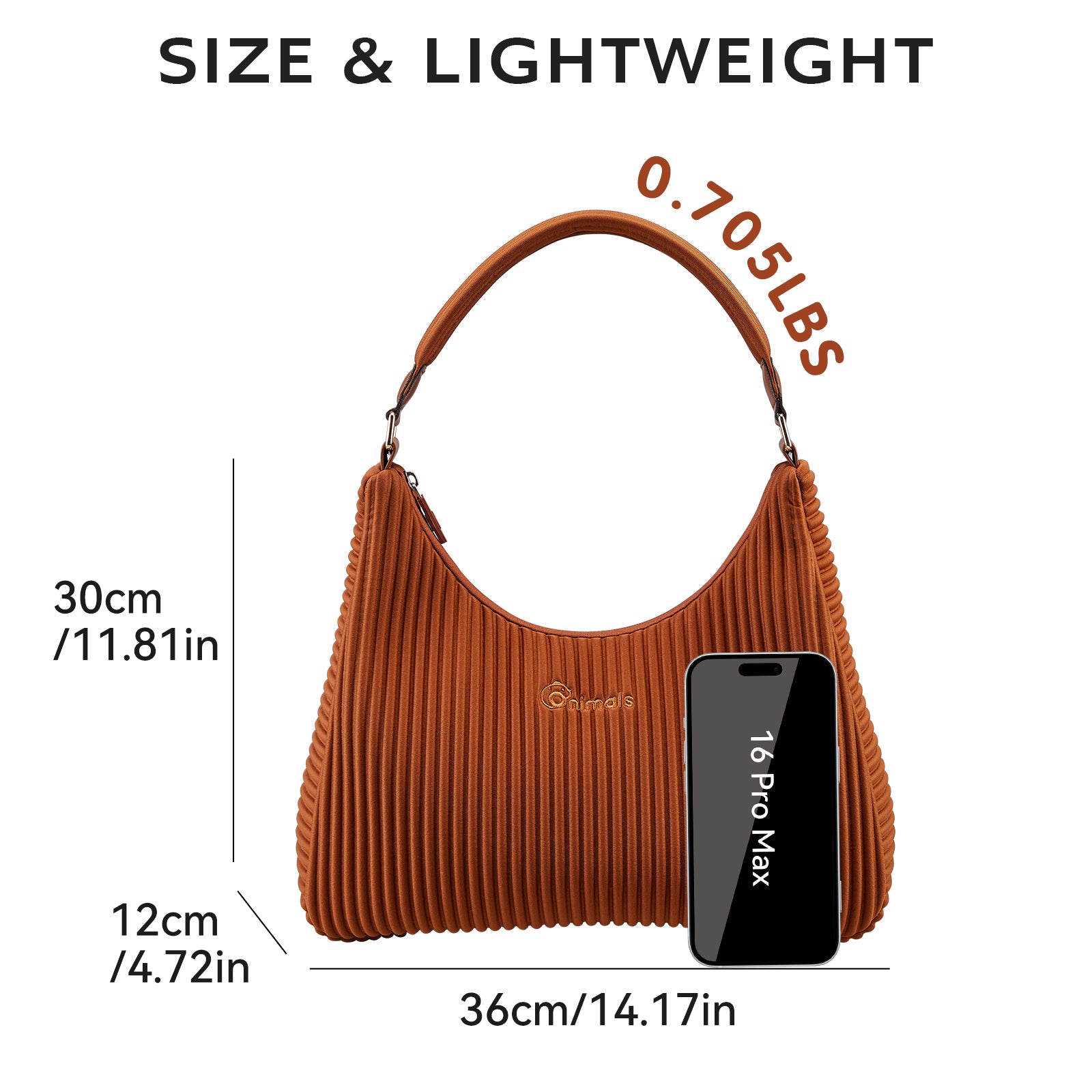 ONIMALS High Quality Solid Color Fashion Underarm Women Bag for Dating Business