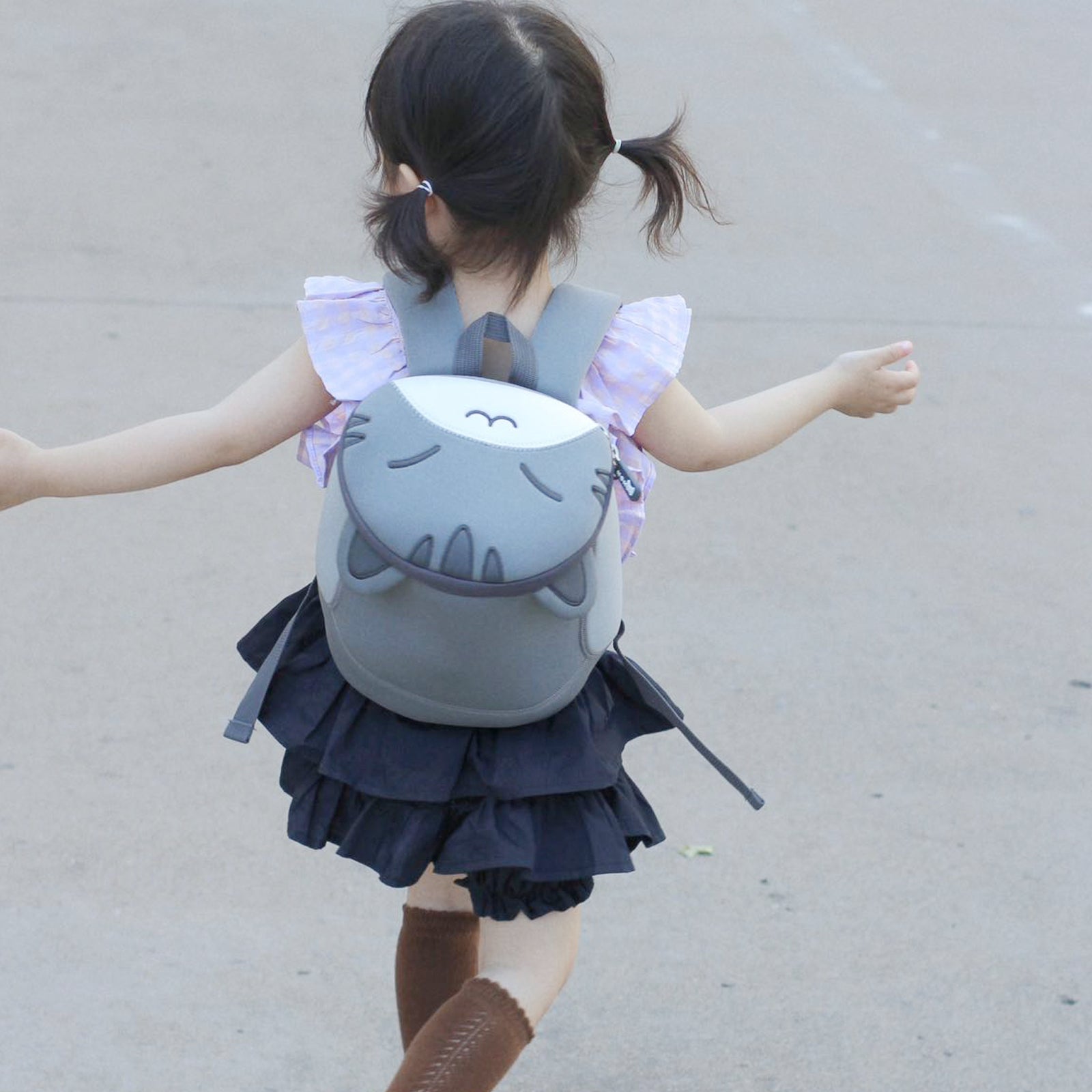 NOHOO High Quality Spot Inventory 3D Grey Cat Cute Children's Backpack Papa Bag for Kindergarten