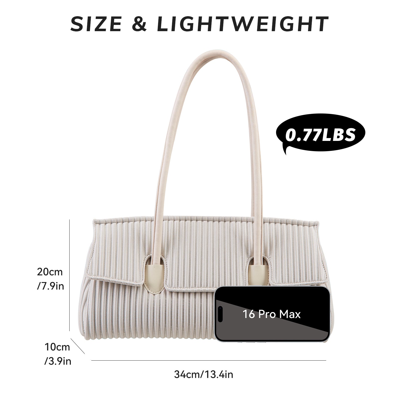 ONIMALS Wholesale Vertical Pleated Tote Bag, Bulk High Capacity Women's Shoulder Bag for Boutique Retail