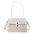 ONIMALS New Arrival Women's Diagonal Pleated Flap Bag 2-Way Convertible Shoulder Bag with Metal Lock Clasp