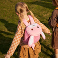 NOHOO High Quality Mini Cute 3D Pink Bunny Kids Backpack with Anti Lost Traction Rope