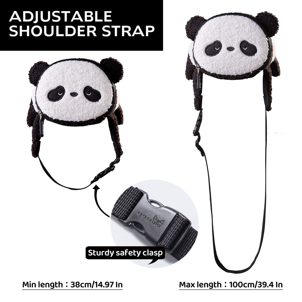 NOHOO New Panda 3D Fanny Pack Waist Bag for Ages 2 Years Above Children Pocket Chest Bag Baby Crossbody Kids Bag Berber Fleece