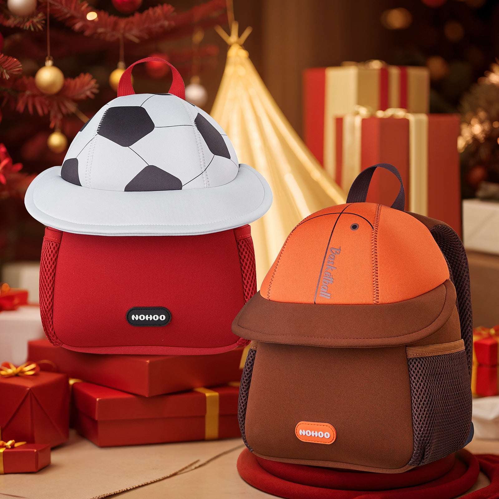 NOHOO 3D Basketball Kids Backpack Cute Sports Toddler School Bag Birthday Gift for Boys
