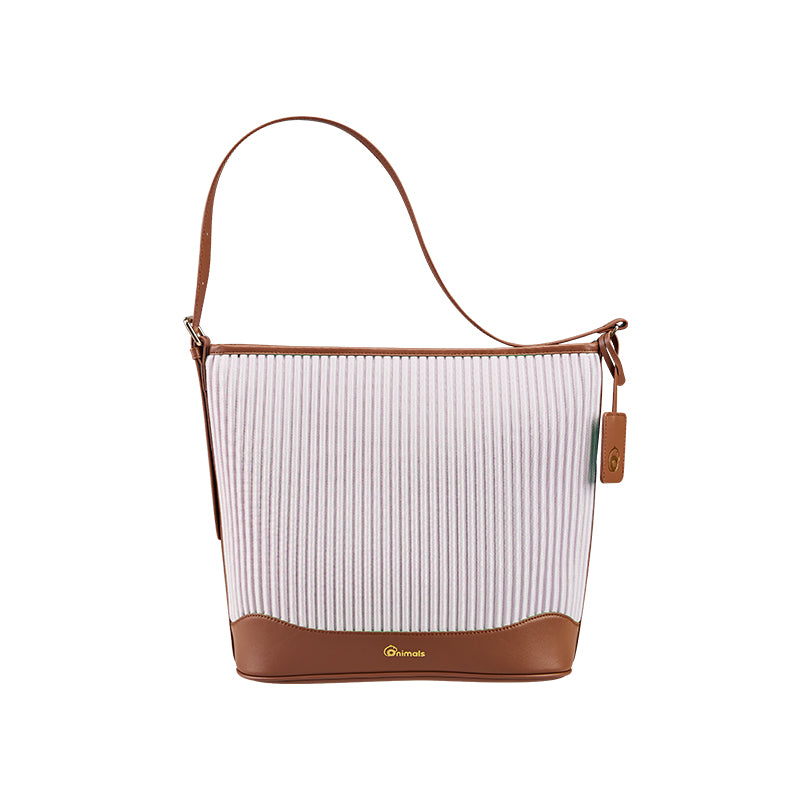 Onimals Wholesale Pleated Hobo Bags Bulk Available Two-Tone Vertical Pleated Shoulder Tote Bags