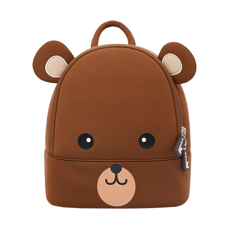 NOHOO Brown Bear Backpack Toddler Schoolbag for Kids Cartoon Kindergarten Schoolbag for Toddler Boys and Girls Kids
